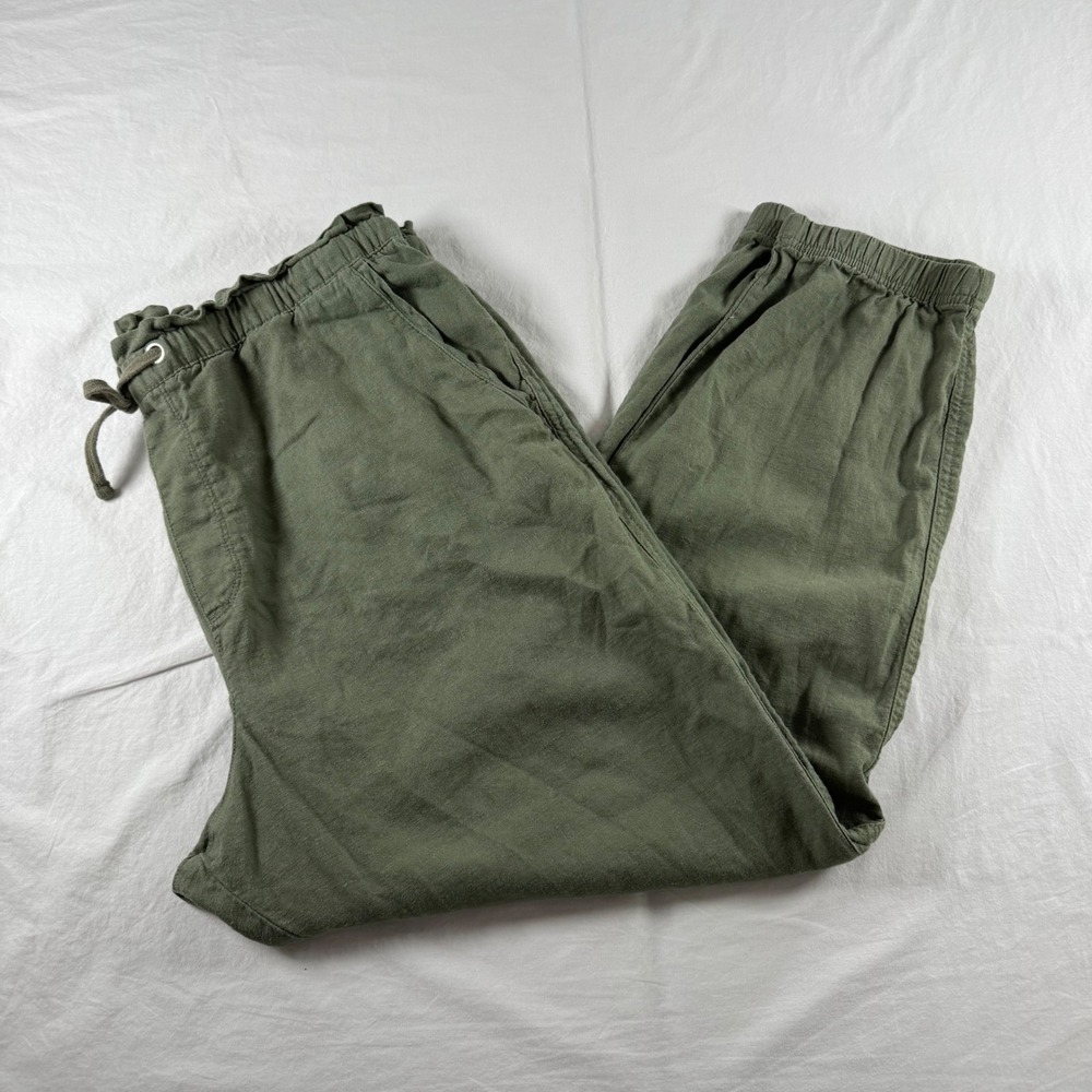 Social Standard by Sanctuary Women's Size‎ XXL Green Linen Blend Jogger Pants